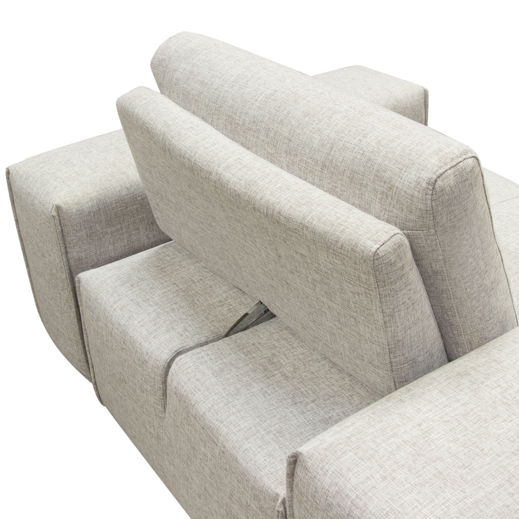 Jazz Modular 1-Seater with Adjustable Backrest in Light Brown Fabric by Diamond Sofa - styled in a staged room by Center Stage Home Design