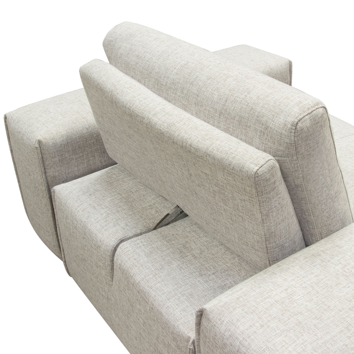 Jazz Modular 1-Seater with Adjustable Backrest in Light Brown Fabric by Diamond Sofa - styled in a staged room by Center Stage Home Design