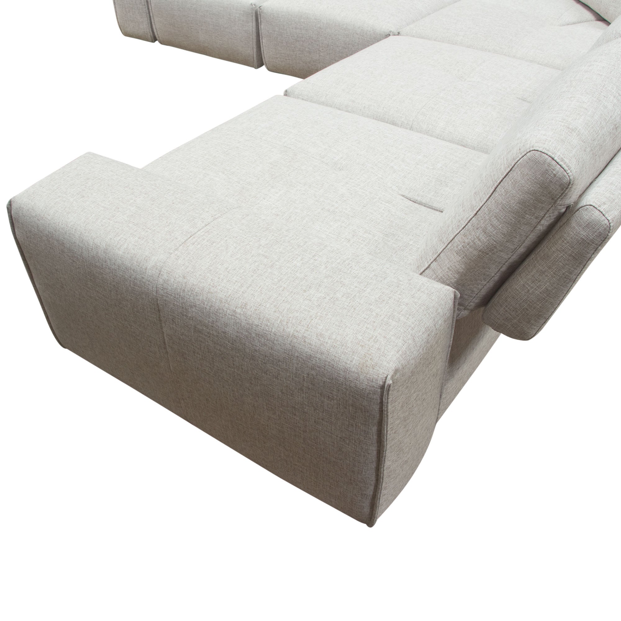 Jazz Modular 5-Seater Corner Sectional with Adjustable Backrests in Light Brown Fabric by Diamond Sofa - styled in a staged room by Center Stage Home Design