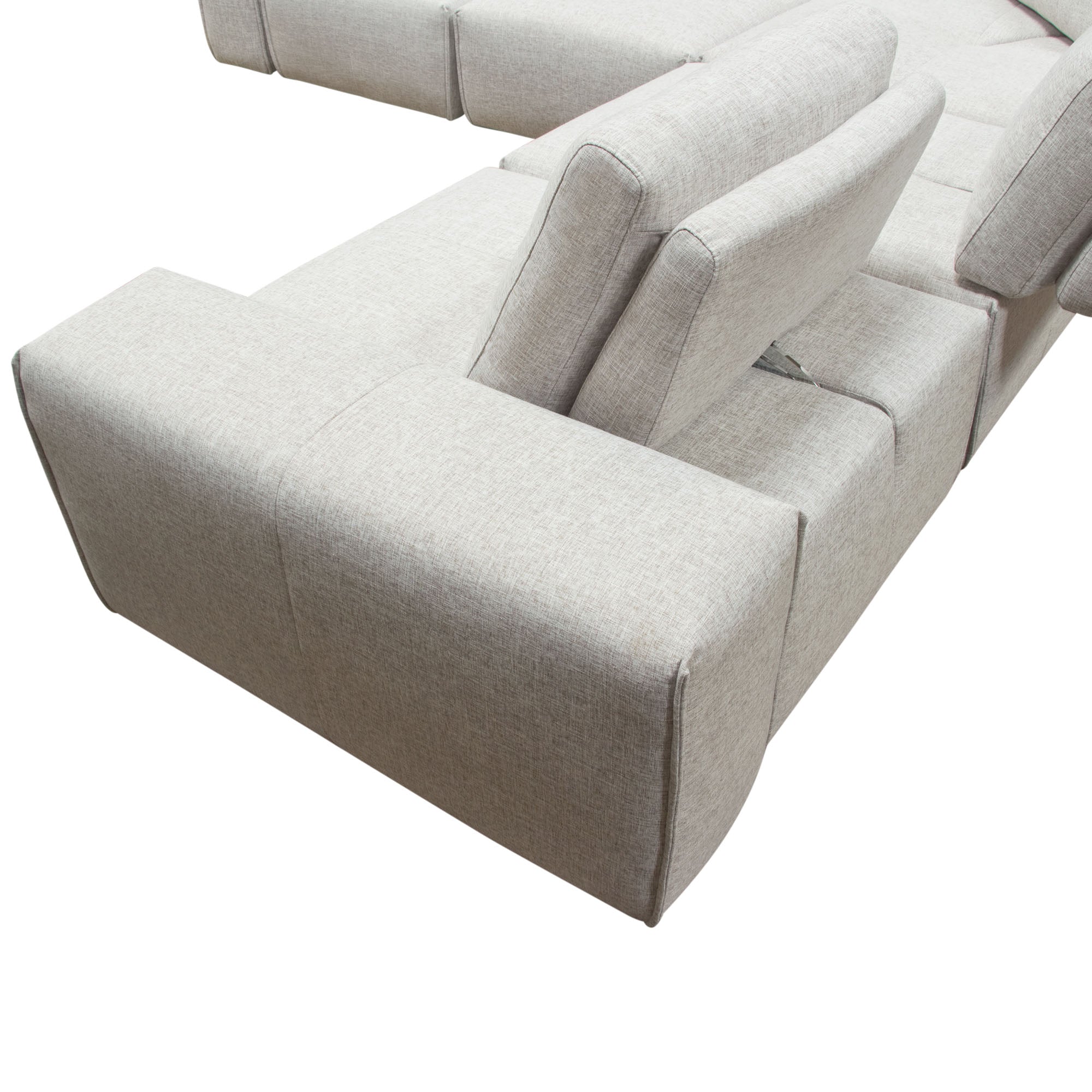 Jazz Modular 5-Seater Corner Sectional with Adjustable Backrests in Light Brown Fabric by Diamond Sofa - styled in a staged room by Center Stage Home Design