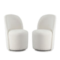 Kendall Dining/Accent Swivel Chair in Ivory Boucle Fabric by Diamond Sofa