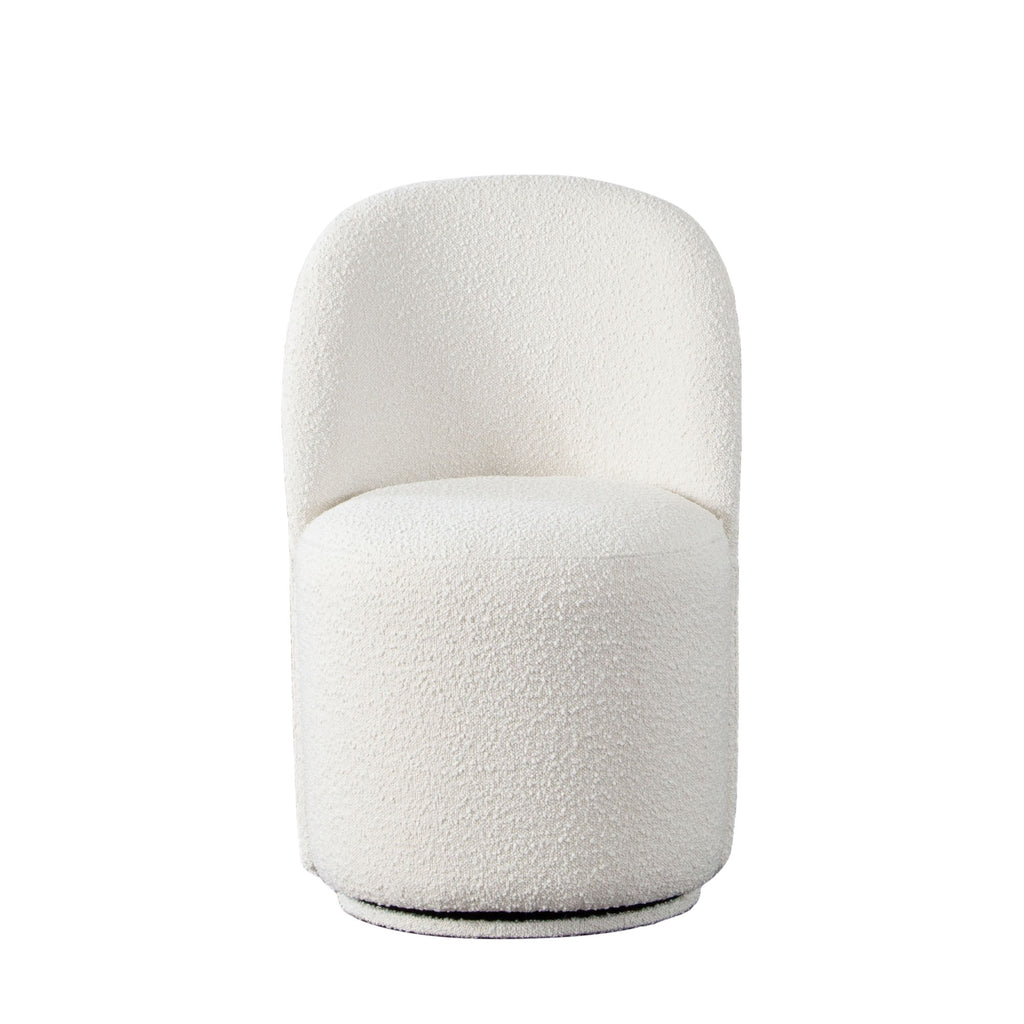 Kendall Dining/Accent Swivel Chair in Ivory Boucle Fabric by Diamond Sofa