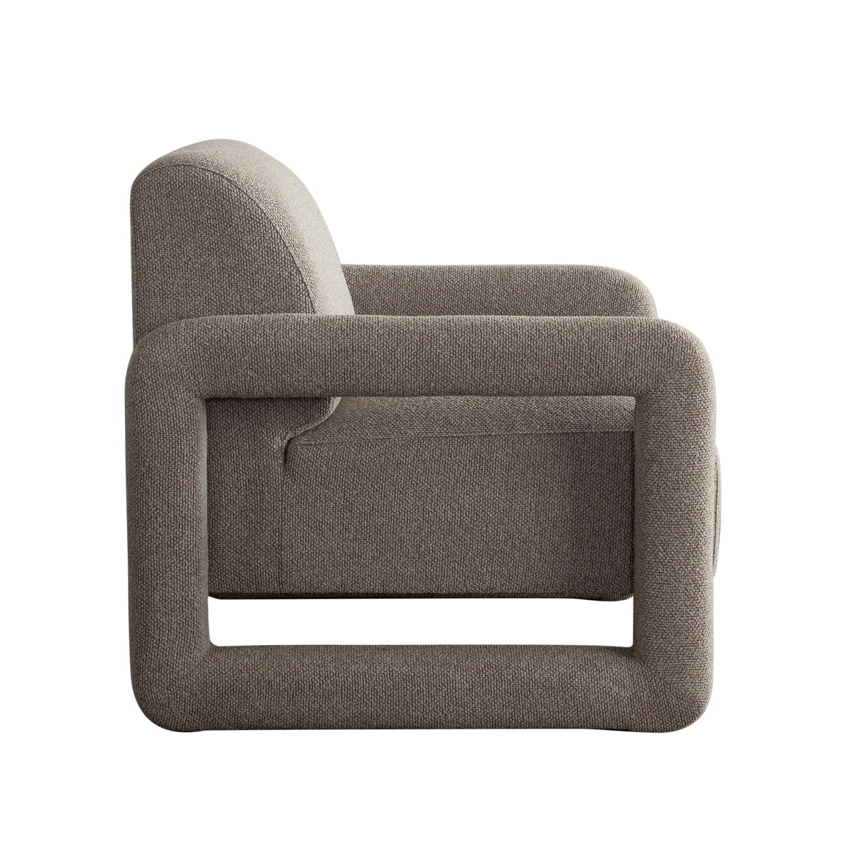 Kona Open Arm Accent Chair in Mink Polyester Fabric by Diamond Sofa
