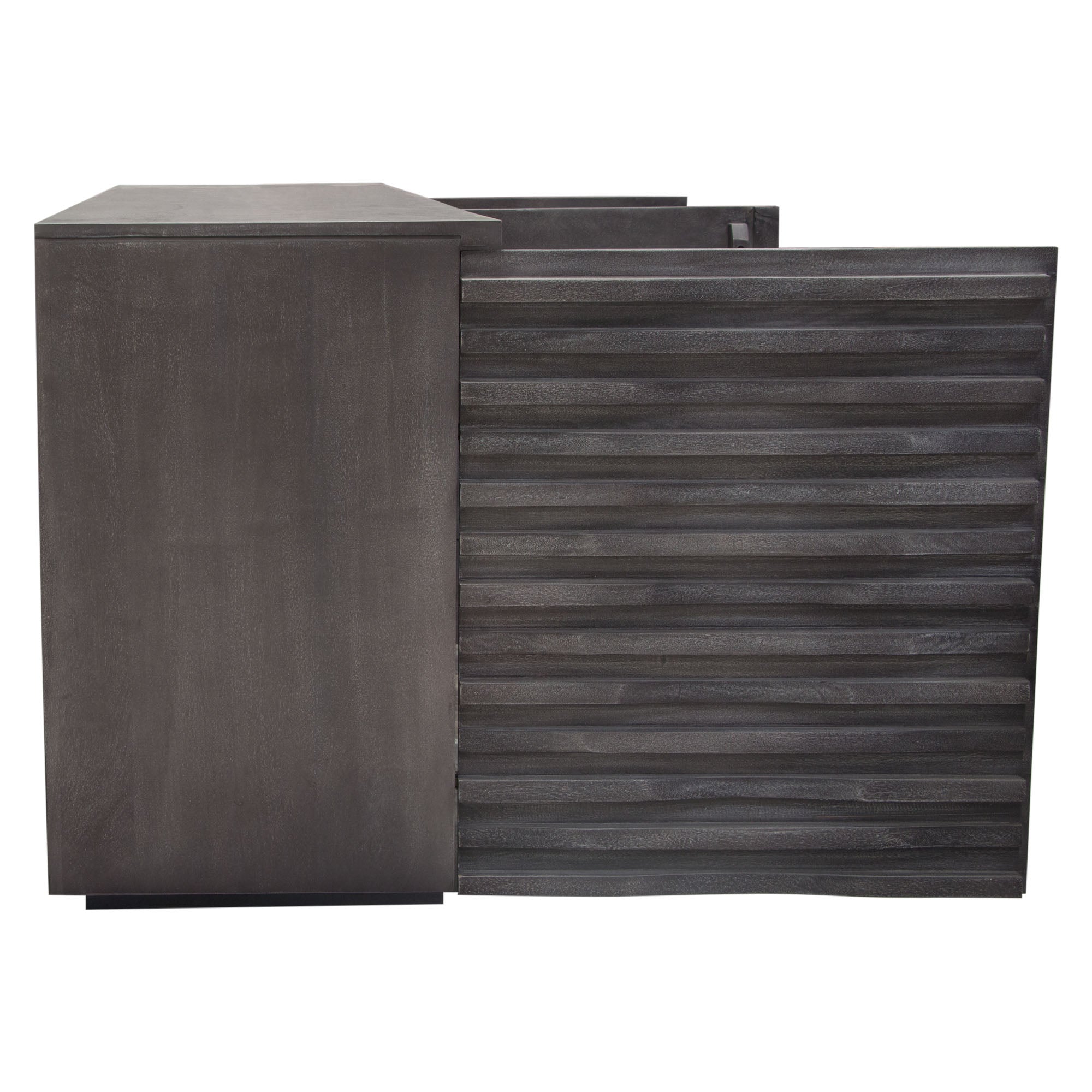 Bastille 69" 3-Door Solid Acacia Wood Sideboard in Smoke Grey Finish by Diamond Sofa