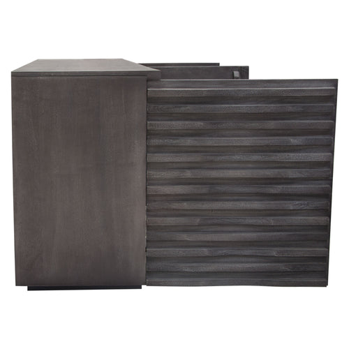 Bastille 69" 3-Door Solid Acacia Wood Sideboard in Smoke Grey Finish by Diamond Sofa