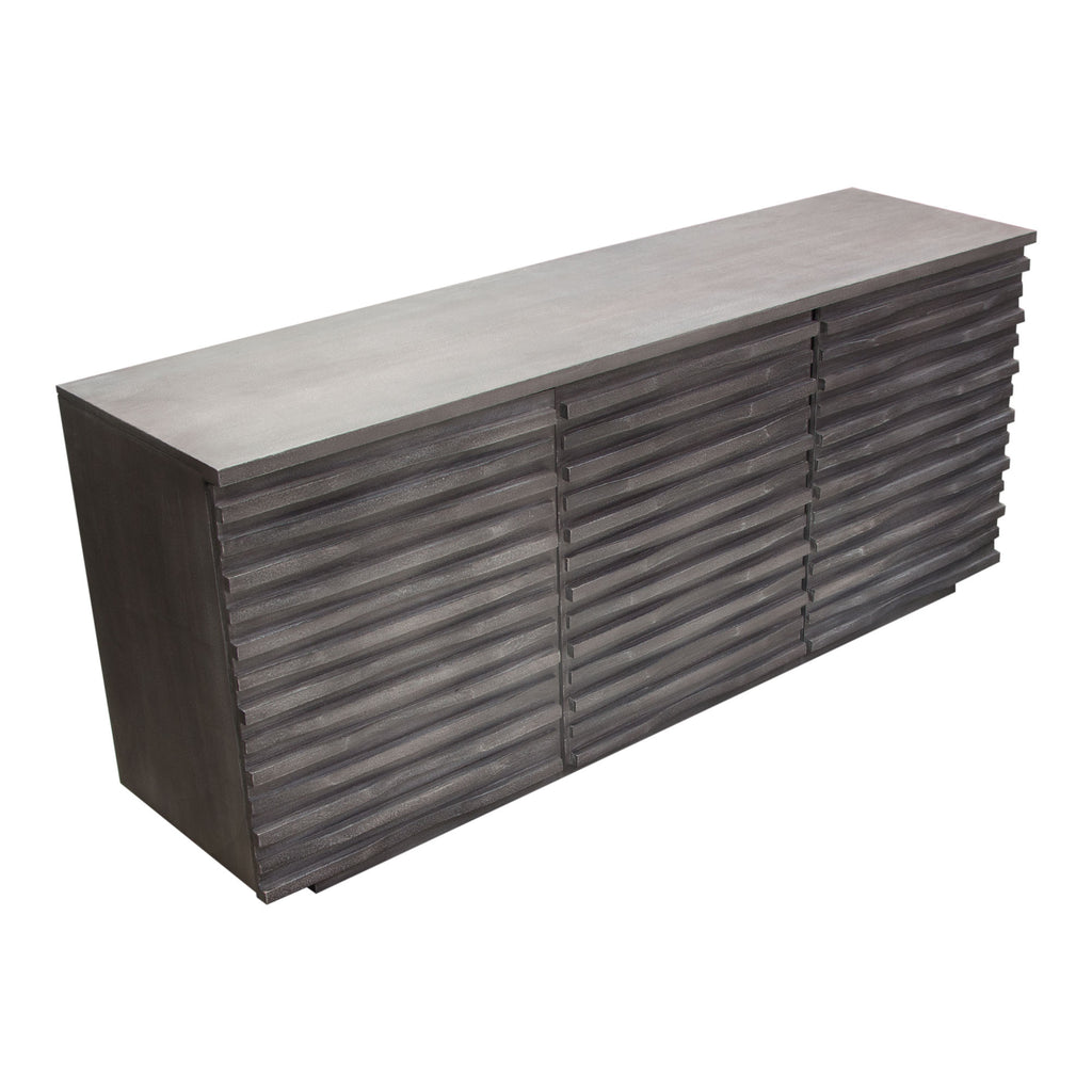 Bastille 69" 3-Door Solid Acacia Wood Sideboard in Smoke Grey Finish by Diamond Sofa