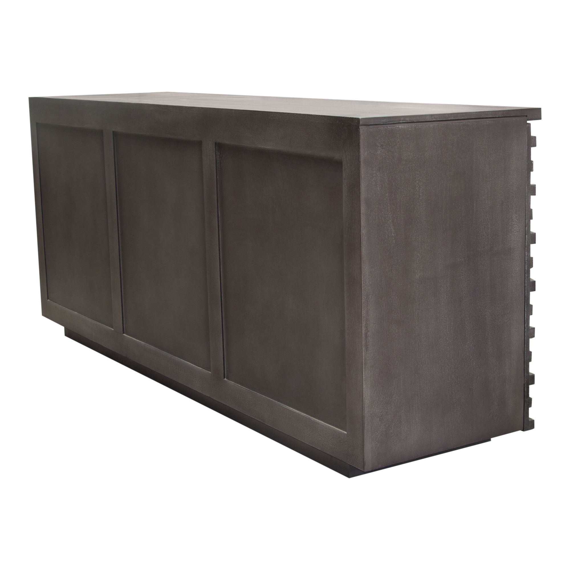 Bastille 69" 3-Door Solid Acacia Wood Sideboard in Smoke Grey Finish by Diamond Sofa
