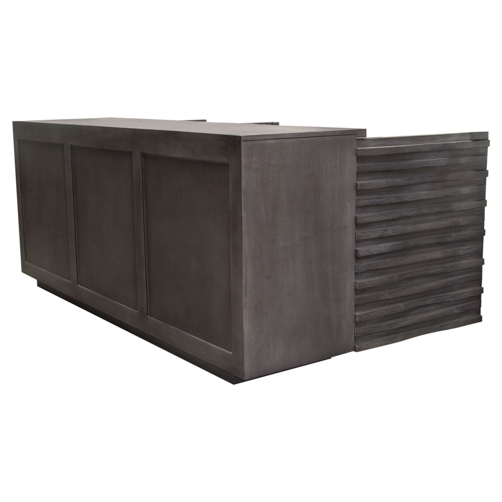 Bastille 69" 3-Door Solid Acacia Wood Sideboard in Smoke Grey Finish by Diamond Sofa