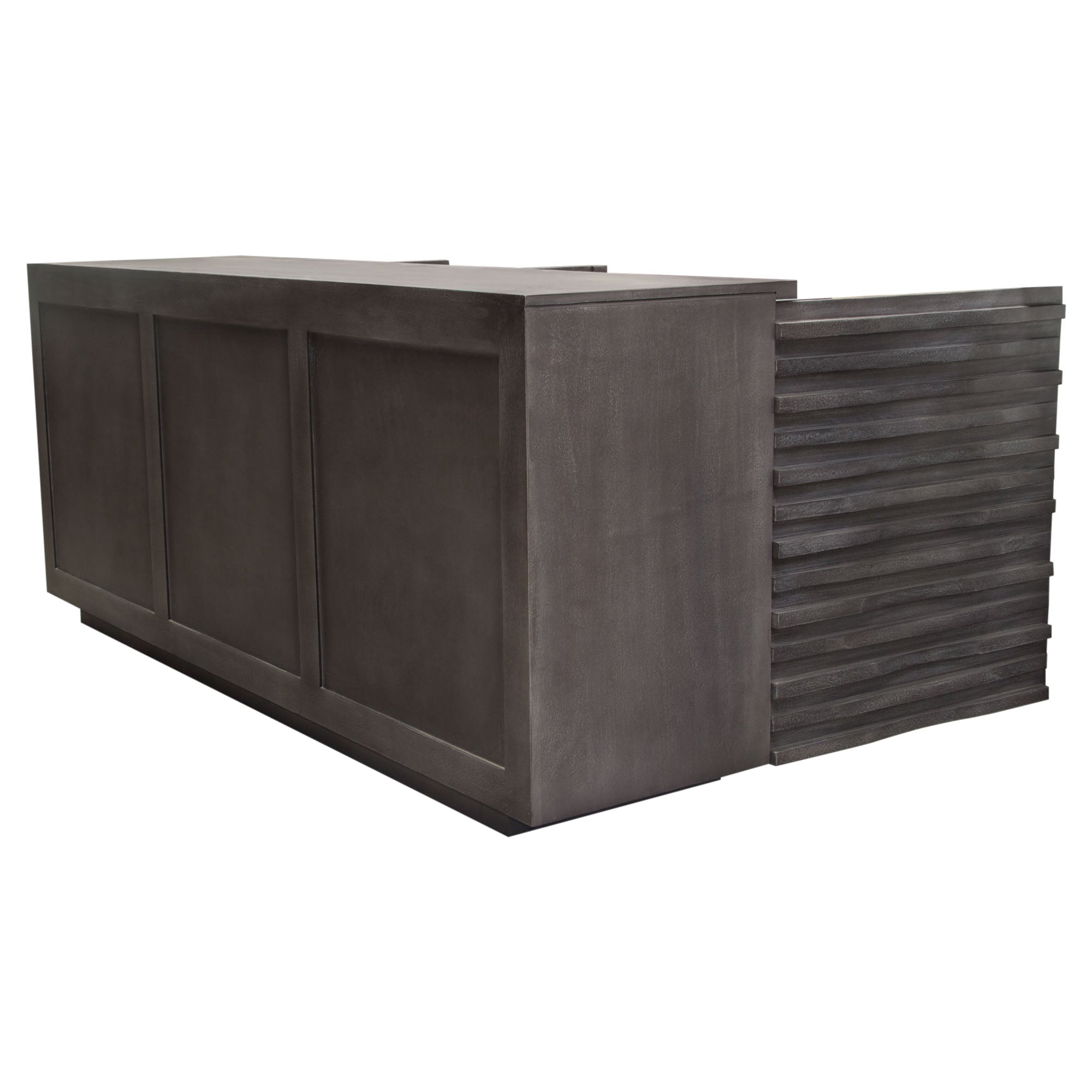 Bastille 69" 3-Door Solid Acacia Wood Sideboard in Smoke Grey Finish by Diamond Sofa
