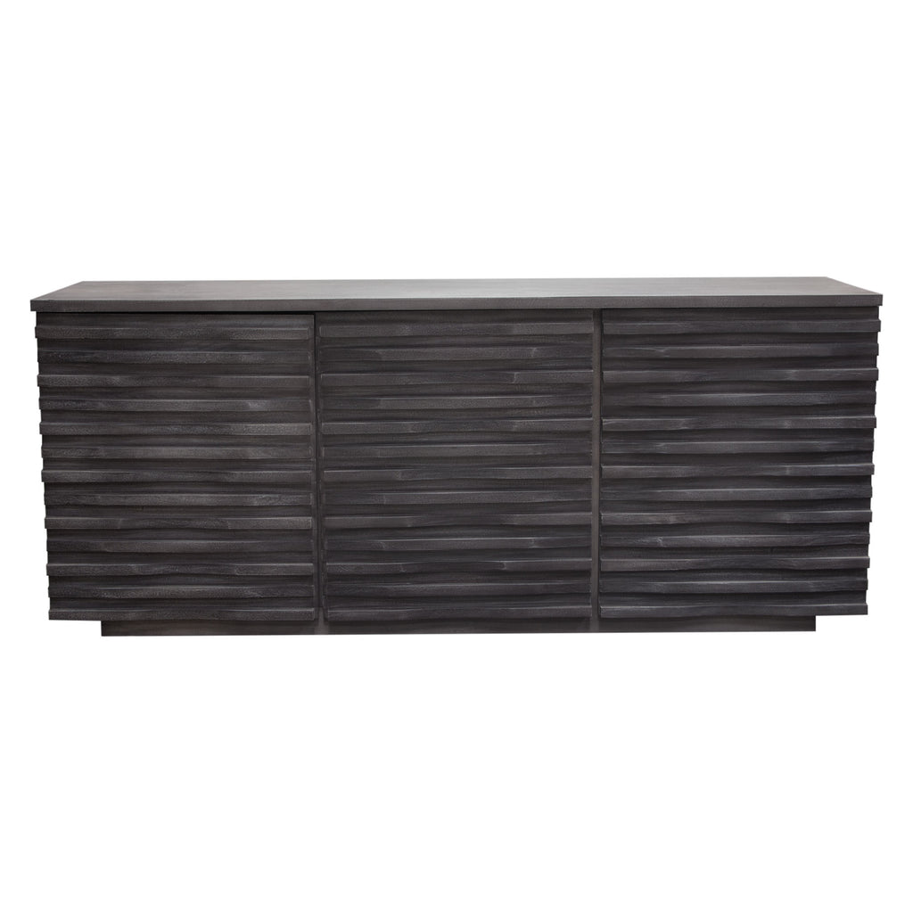 Bastille 69" 3-Door Solid Acacia Wood Sideboard in Smoke Grey Finish by Diamond Sofa