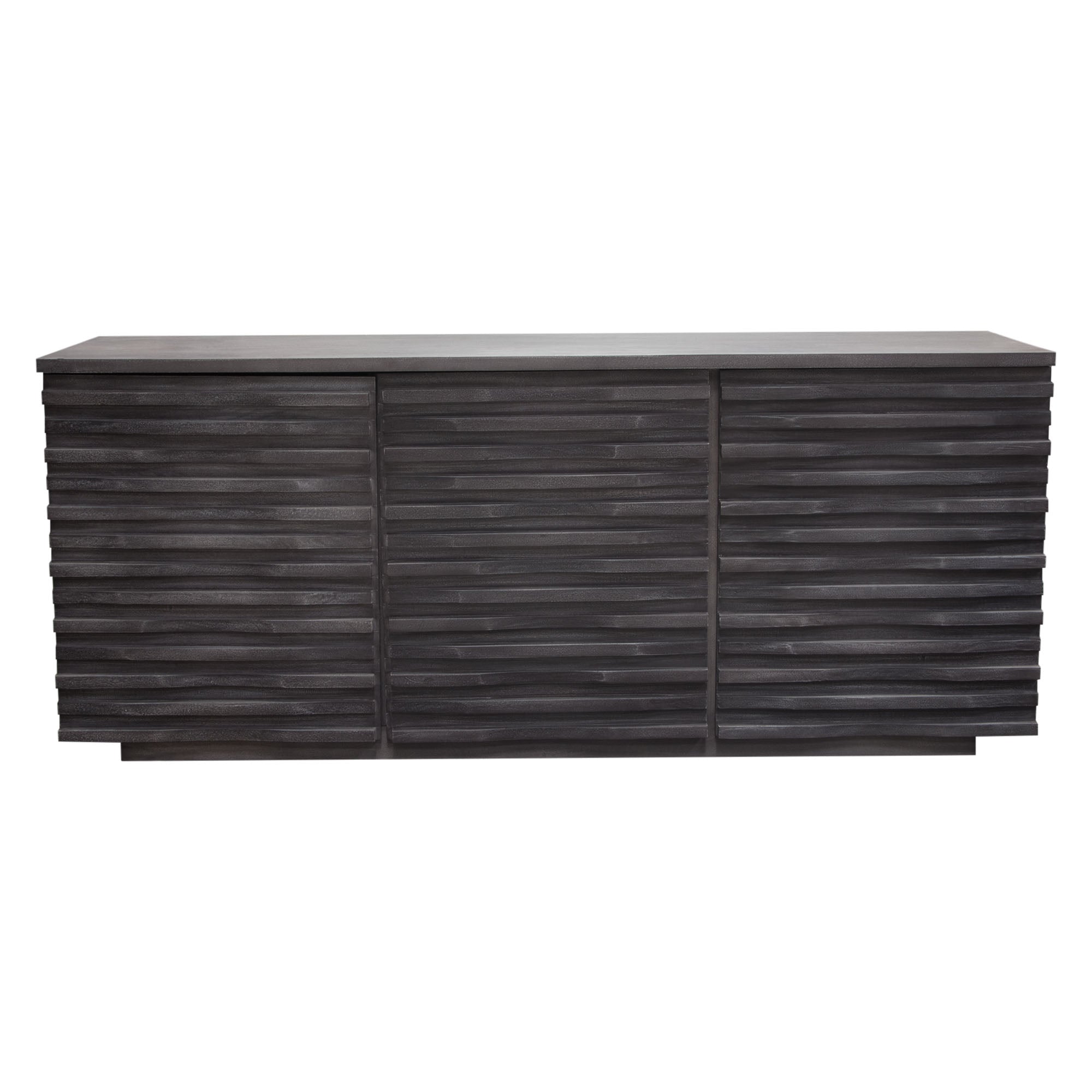 Bastille 69" 3-Door Solid Acacia Wood Sideboard in Smoke Grey Finish by Diamond Sofa
