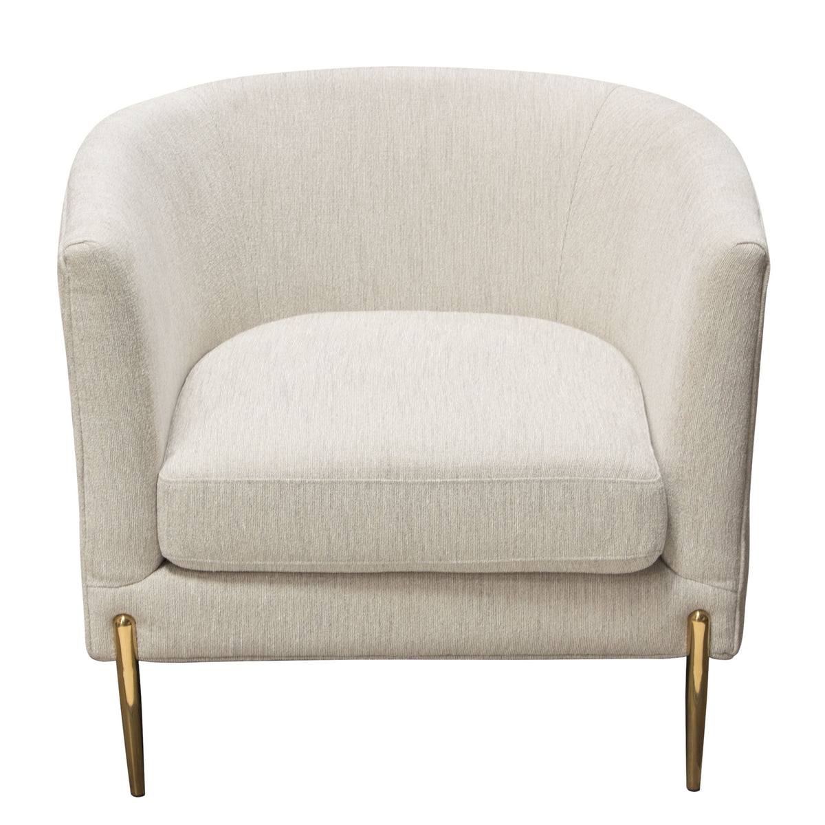 Lane Chair in Light Cream Fabric with Gold Metal Legs by Diamond Sofa