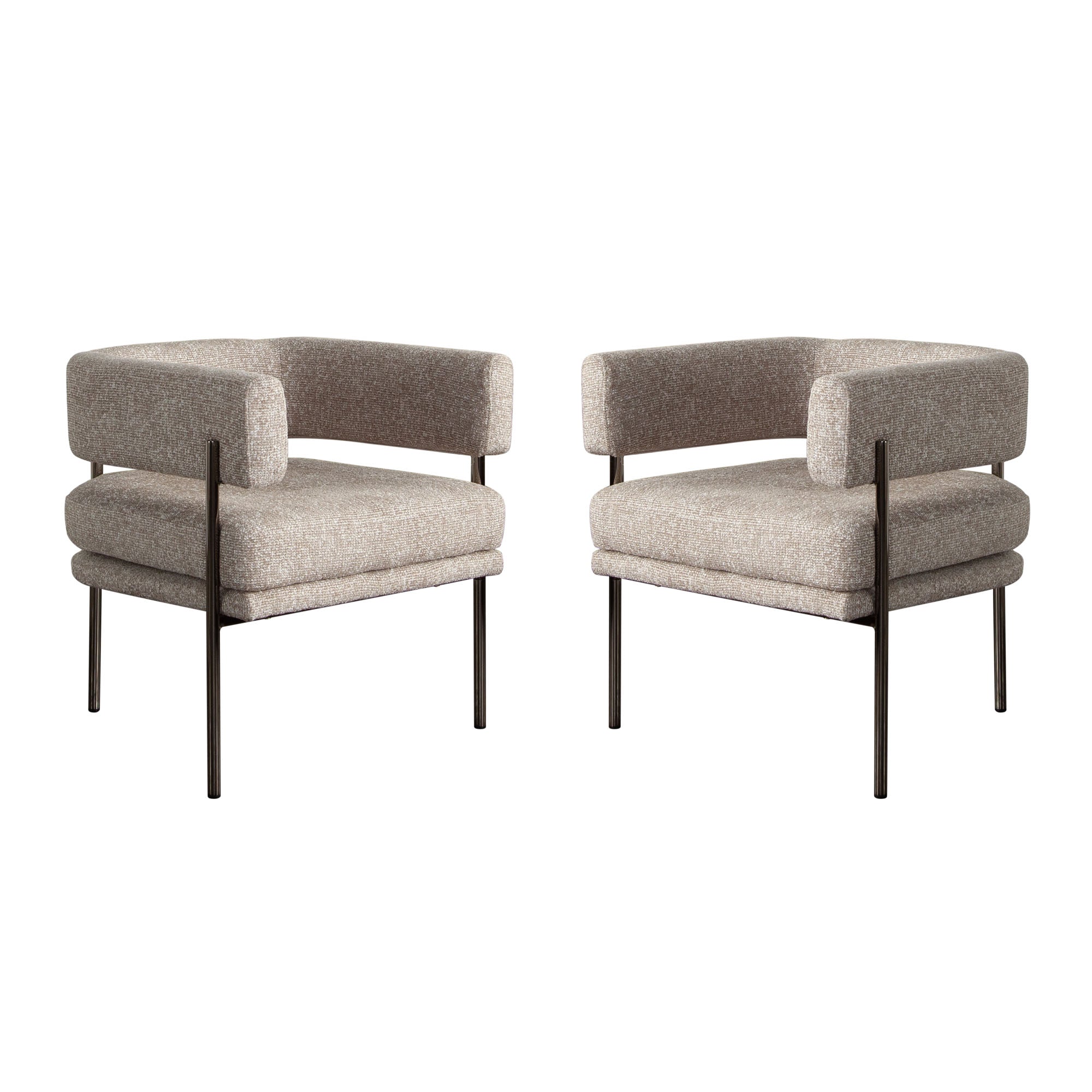 Lark 2-Pack Dining/Accent Chair in Wheat Polyester Fabric w/ Black Metal Frame by Diamond Sofa