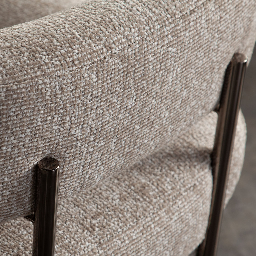 Lark 2-Pack Dining/Accent Chair in Wheat Polyester Fabric w/ Black Metal Frame by Diamond Sofa - styled in a staged room by Center Stage Home Design