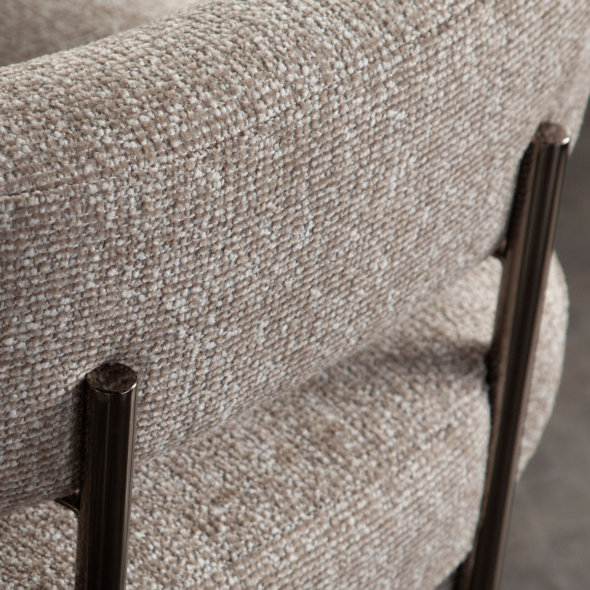 Lark 2-Pack Dining/Accent Chair in Wheat Polyester Fabric w/ Black Metal Frame by Diamond Sofa - styled in a staged room by Center Stage Home Design