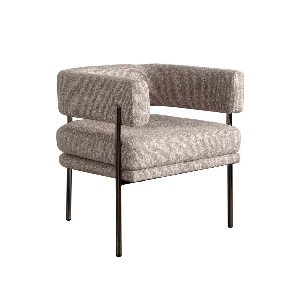 Lark 2-Pack Dining/Accent Chair in Wheat Polyester Fabric w/ Black Metal Frame by Diamond Sofa