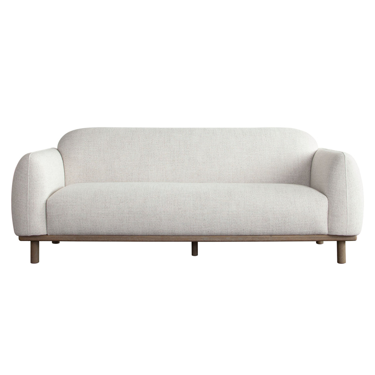 Larson Sofa in Light Barley Polyester Fabric with Wood Trim & Leg by Diamond Sofa