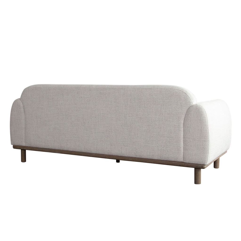 Larson Sofa in Light Barley Polyester Fabric with Wood Trim & Leg by Diamond Sofa