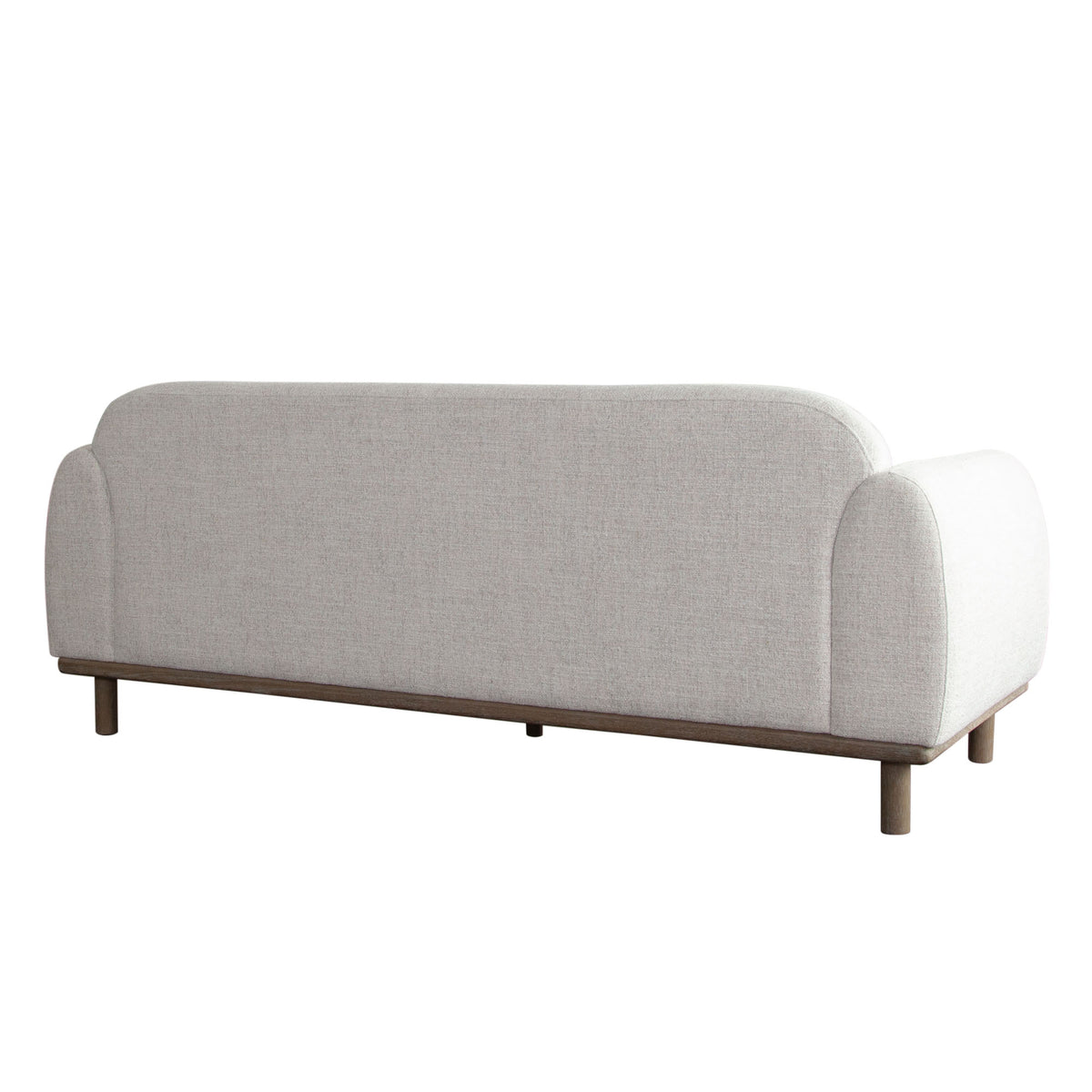 Larson Sofa in Light Barley Polyester Fabric with Wood Trim & Leg by Diamond Sofa