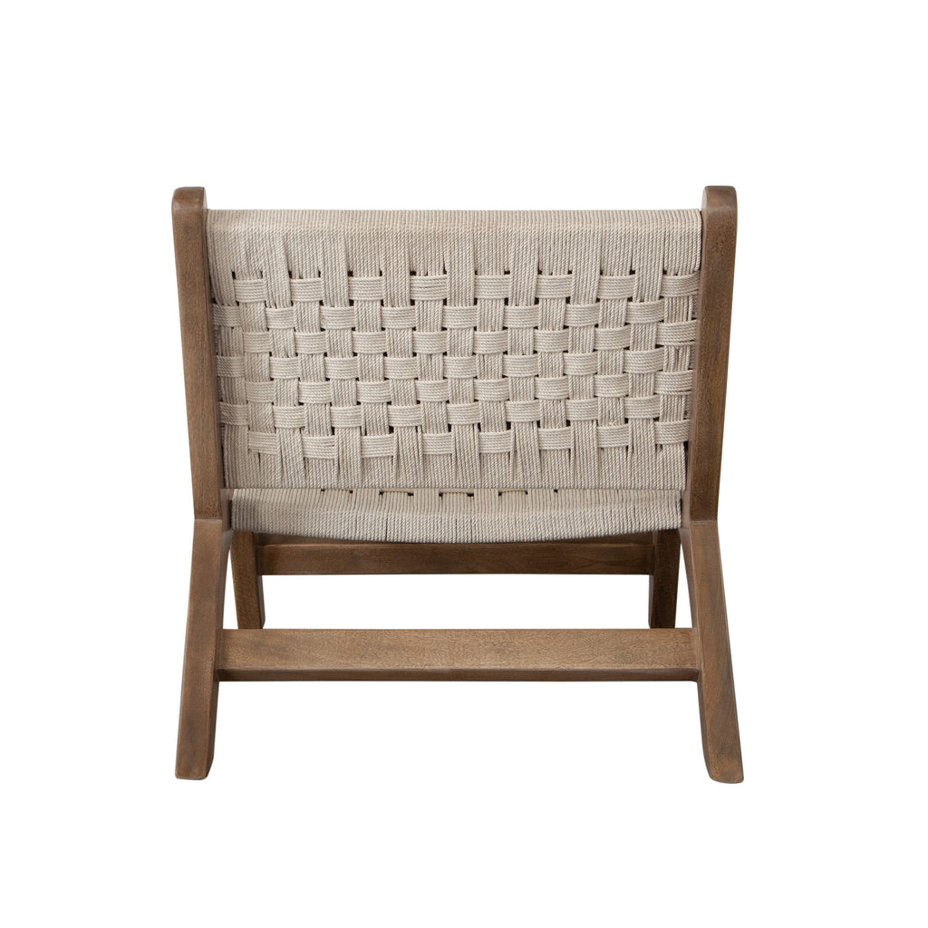 Laurel Wood Accent Chair in Caramel/Walnut Finish w/ Woven Natural Rope Seat & Back by Diamond Sofa