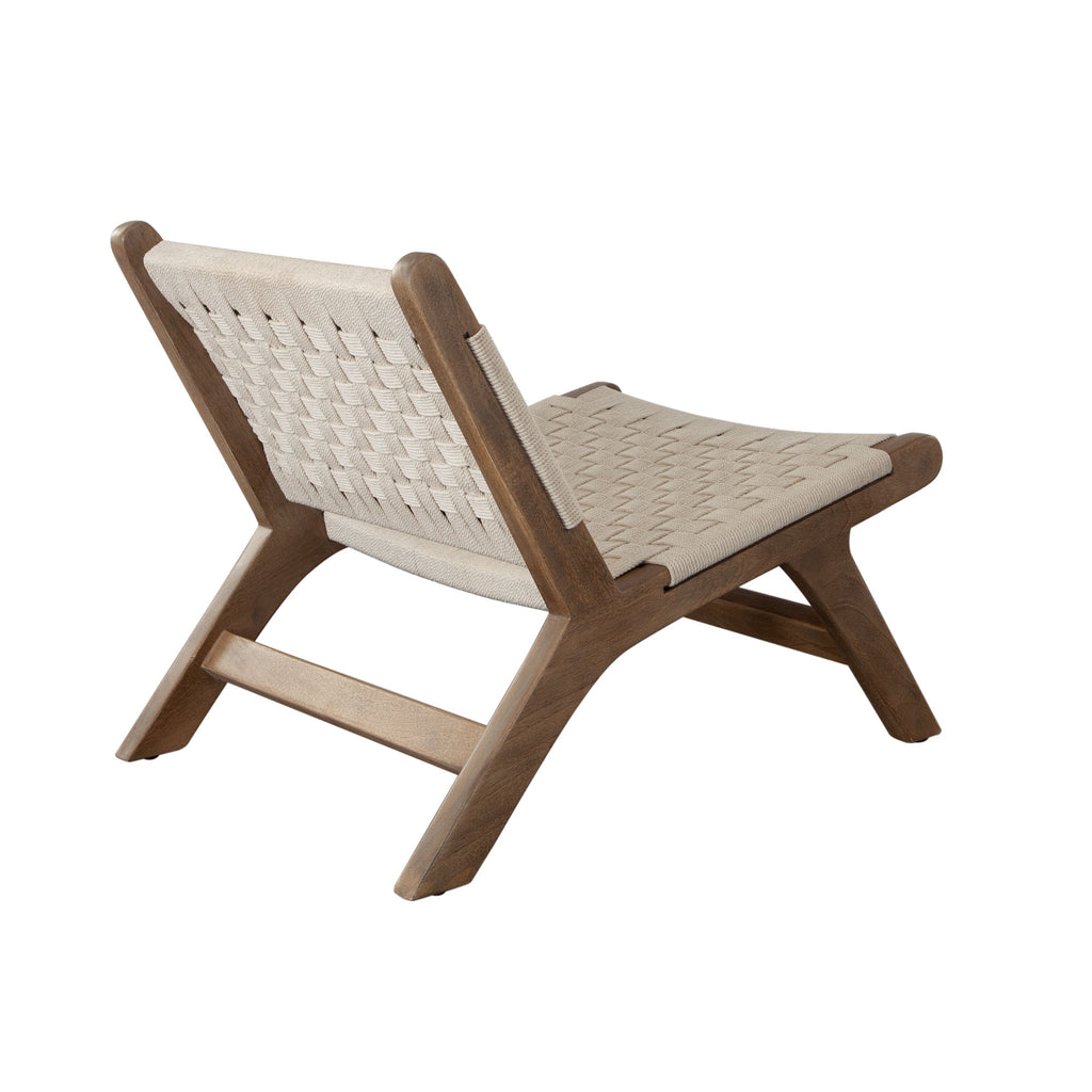 Laurel Wood Accent Chair in Caramel/Walnut Finish w/ Woven Natural Rope Seat & Back by Diamond Sofa