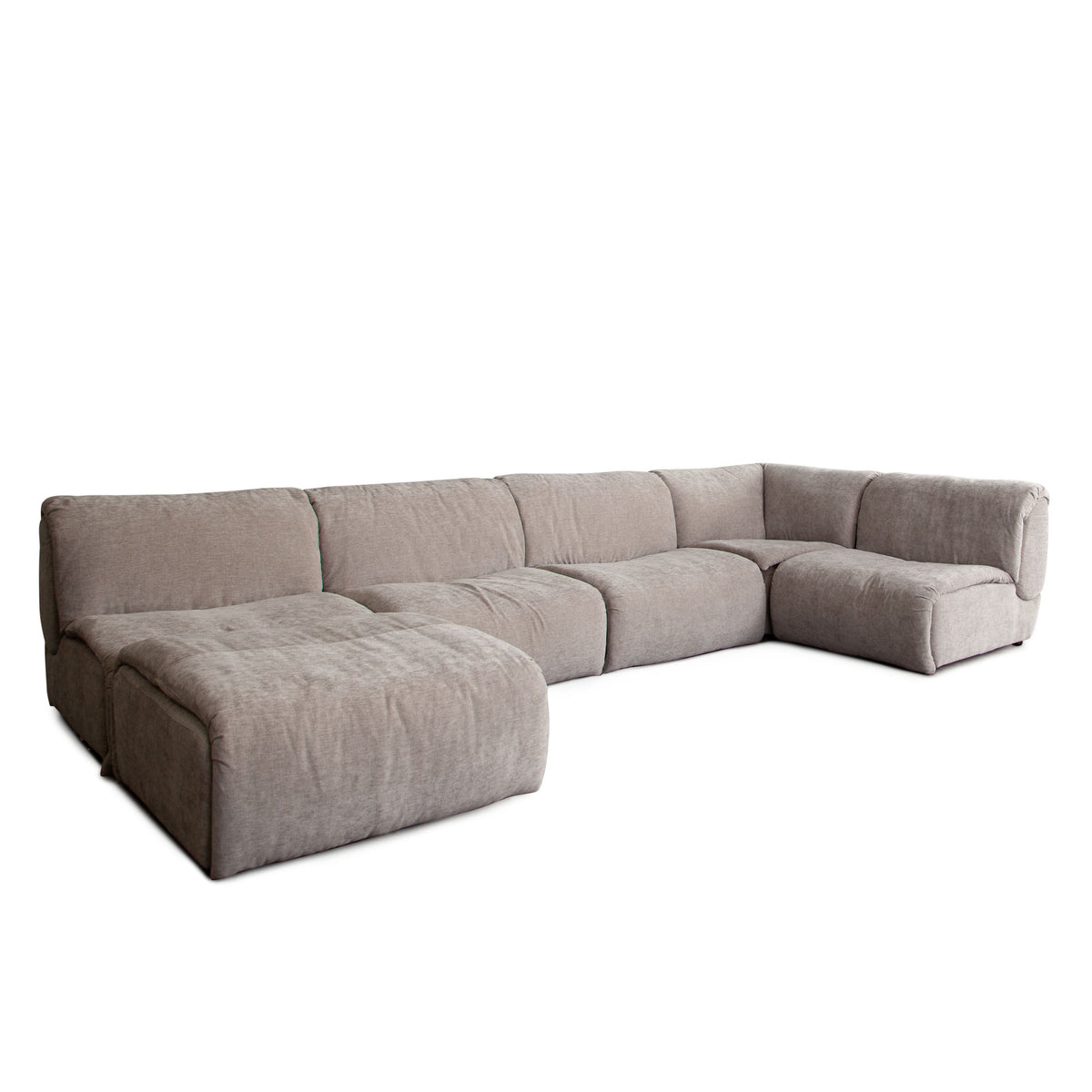 Leigh 6PC Reversible Sectional in Dove Nature Polyester Fabric by Diamond Sofa