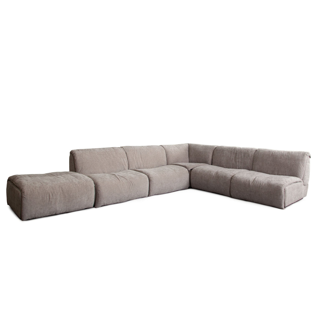 Leigh 6PC Reversible Sectional in Dove Nature Polyester Fabric by Diamond Sofa