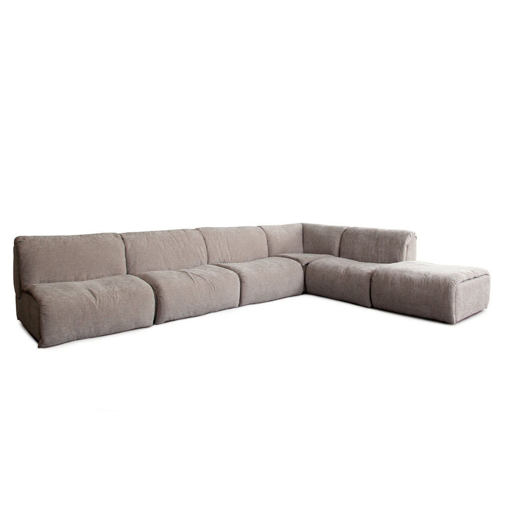 Leigh 6PC Reversible Sectional in Dove Nature Polyester Fabric by Diamond Sofa