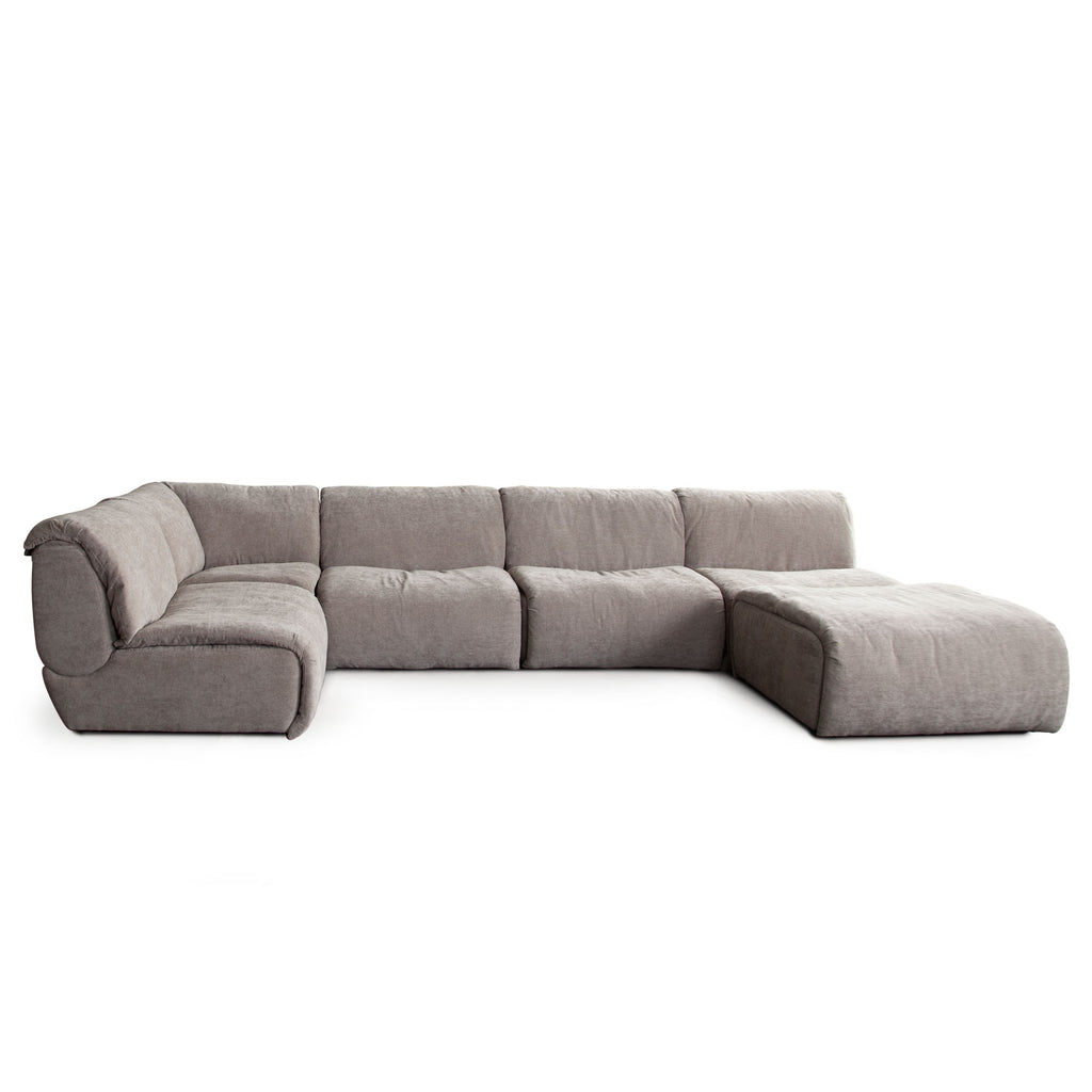 Leigh 6PC Reversible Sectional in Dove Nature Polyester Fabric by Diamond Sofa