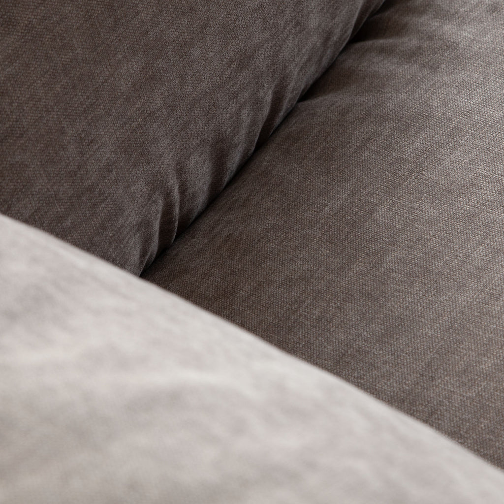 Leigh 5PC Armless Sectional in Dove Nature Polyester Fabric by Diamond Sofa - styled in a staged room by Center Stage Home Design