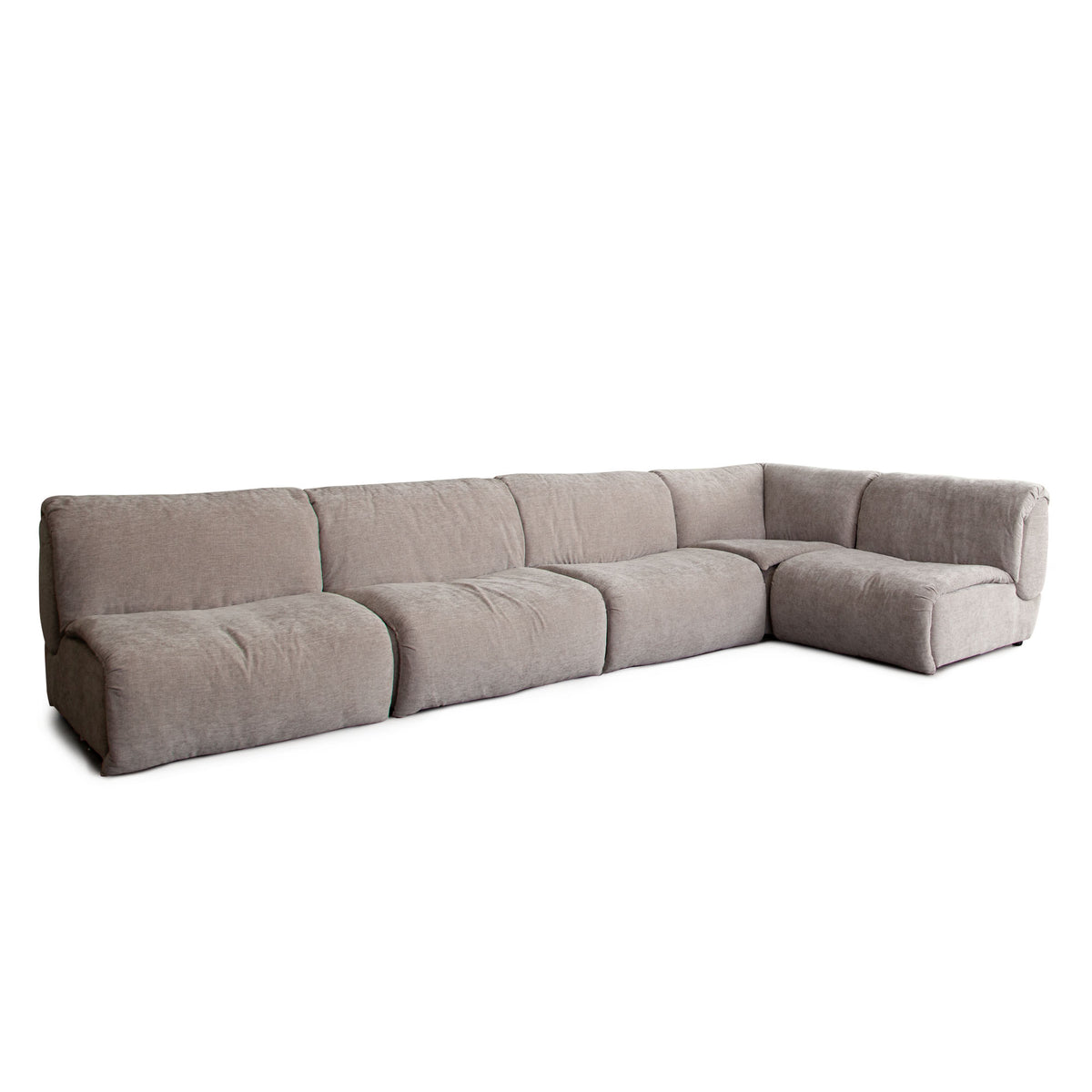 Leigh 5PC Armless Sectional in Dove Nature Polyester Fabric by Diamond Sofa