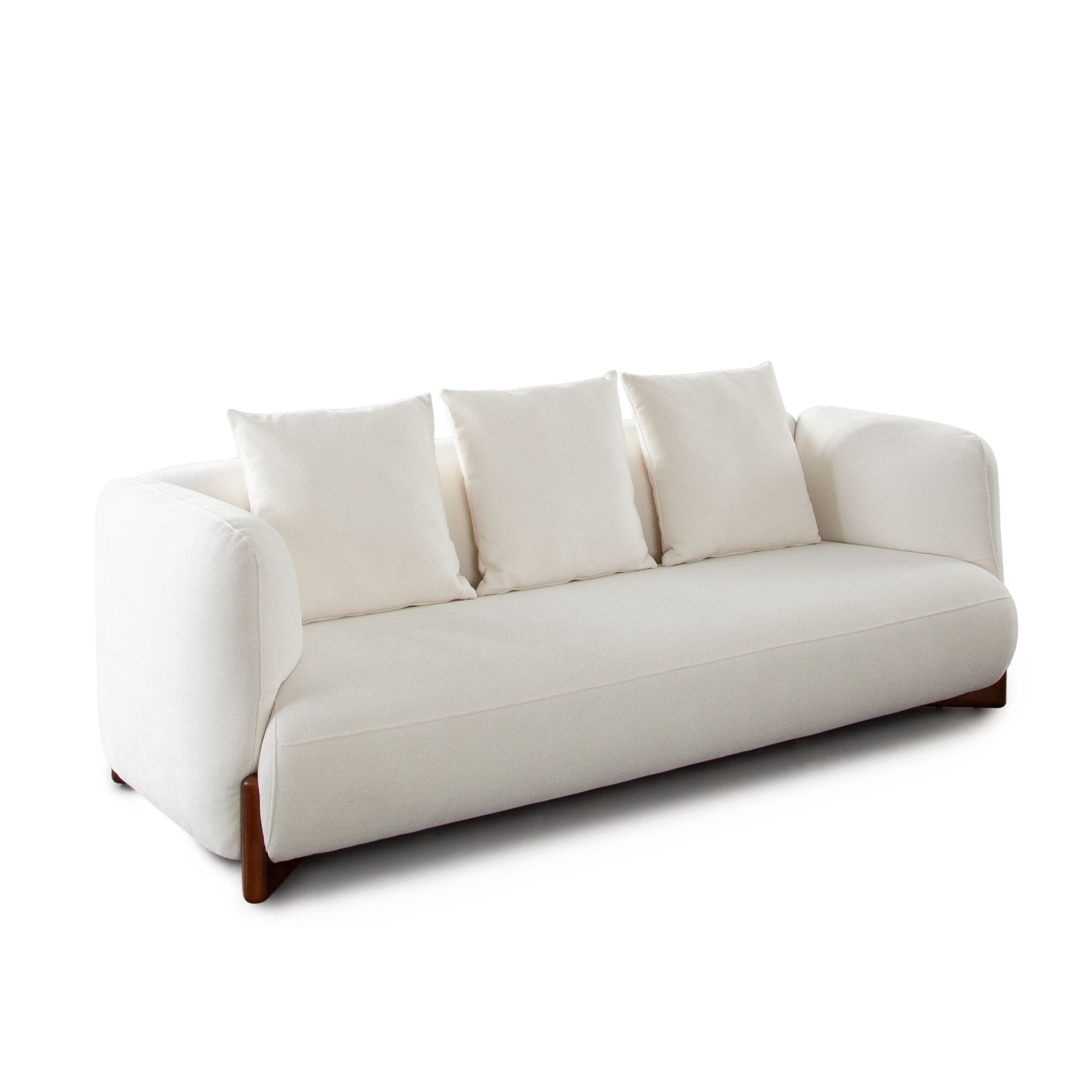 Link Sofa in Elite Ivory Fabric w/ Wood Leg by Diamond Sofa
