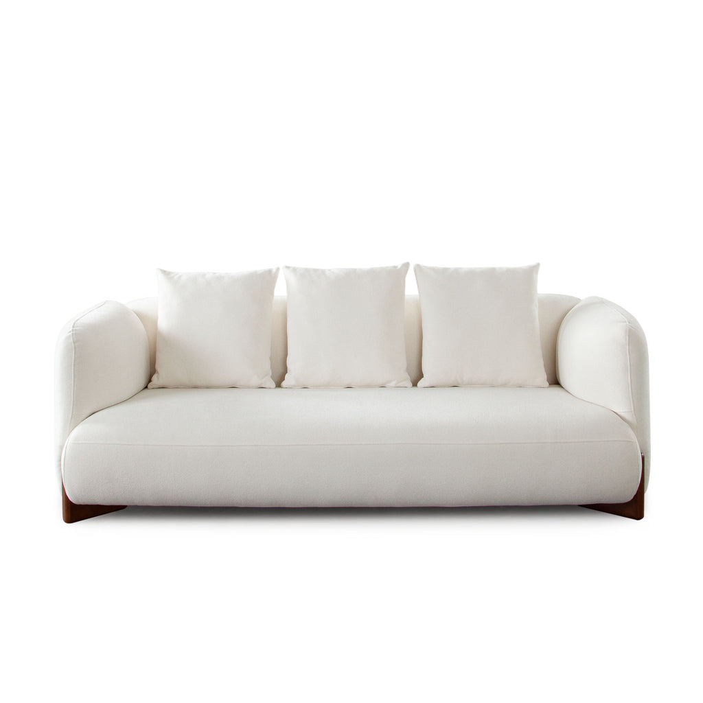 Link Sofa in Elite Ivory Fabric w/ Wood Leg by Diamond Sofa