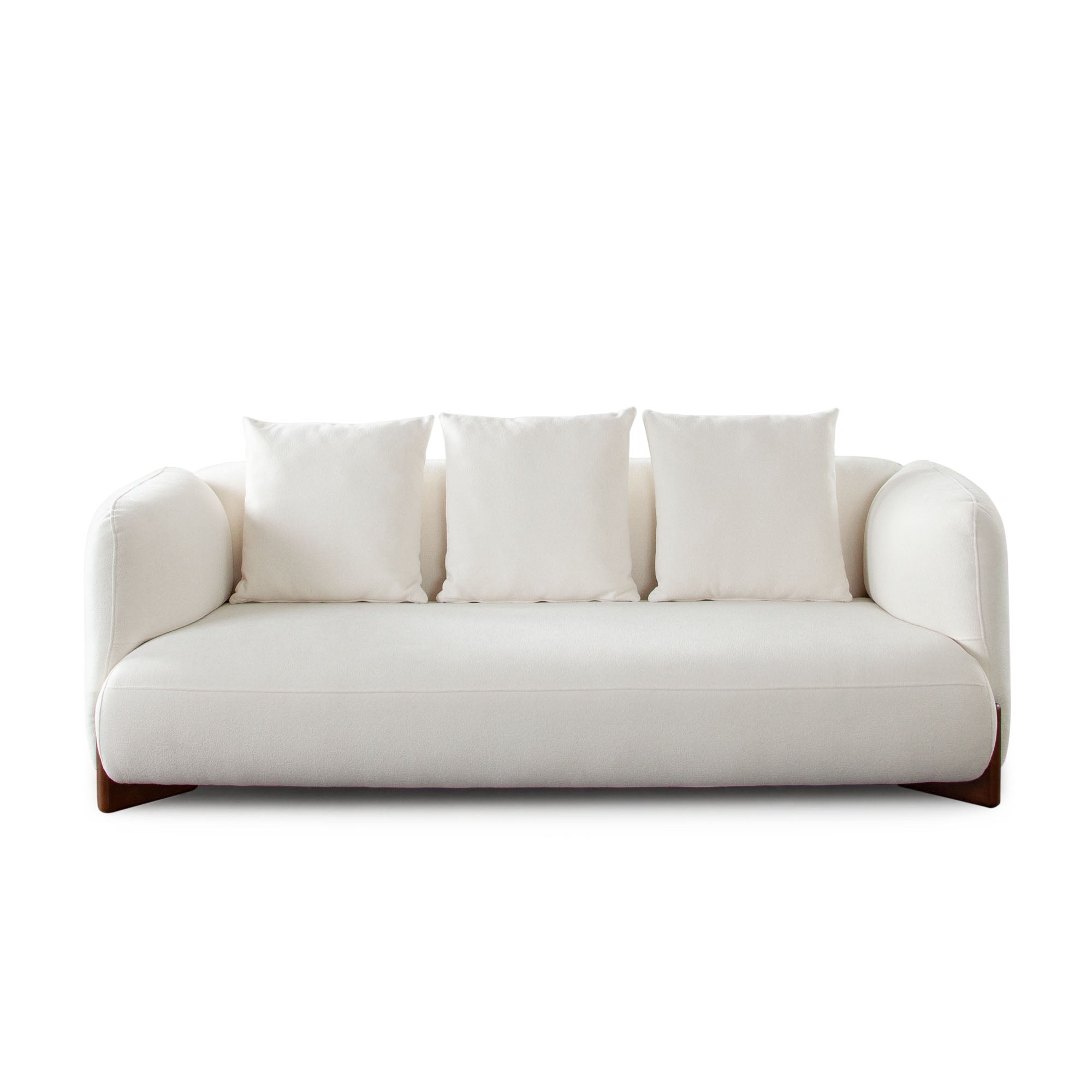 Link Sofa in Elite Ivory Fabric w/ Wood Leg by Diamond Sofa