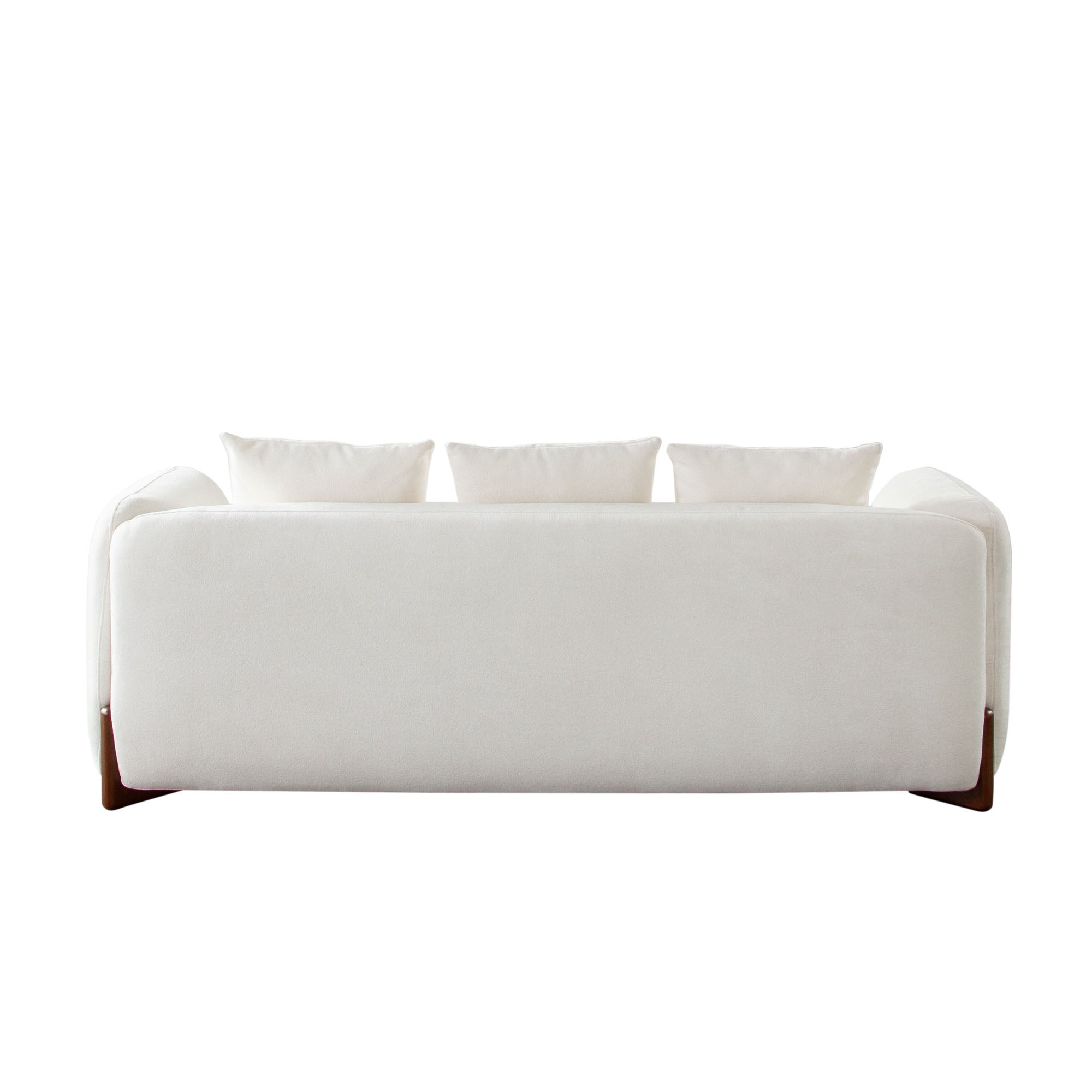 Link Sofa in Elite Ivory Fabric w/ Wood Leg by Diamond Sofa
