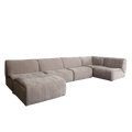 Leigh 6PC Reversible Sectional in Dove Nature Polyester Fabric by Diamond Sofa