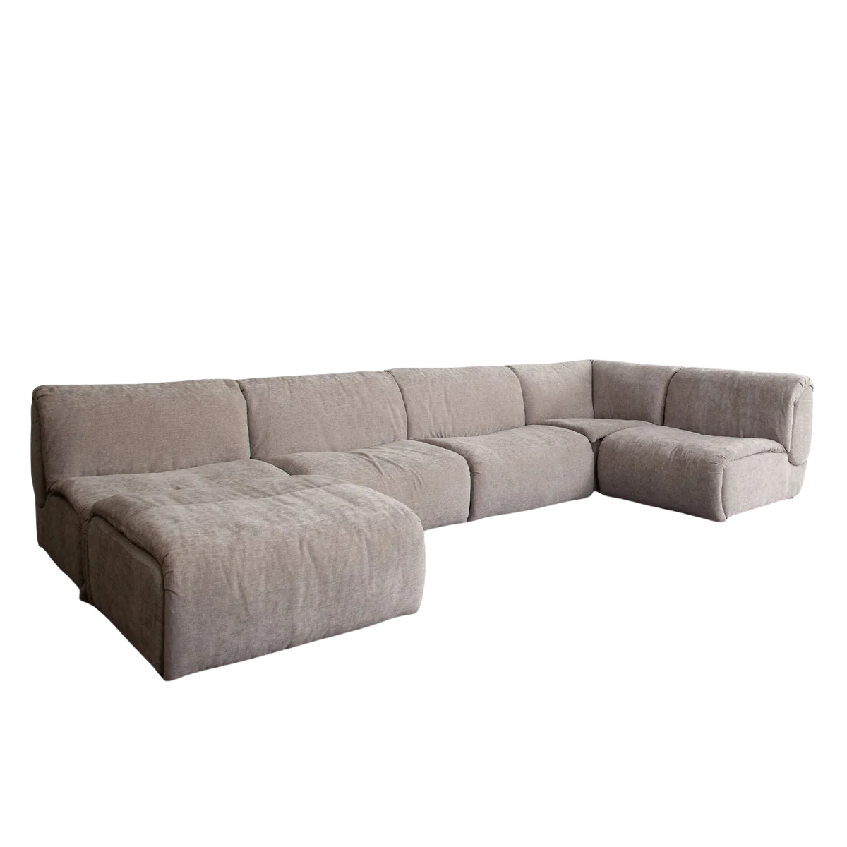 Leigh 6PC Reversible Sectional in Dove Nature Polyester Fabric by Diamond Sofa