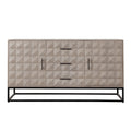 Madera 3-Drawer/2-Door Solid Wood Dresser in Ash Finish w/ Black Metal Finished Legs by Diamond Sofa
