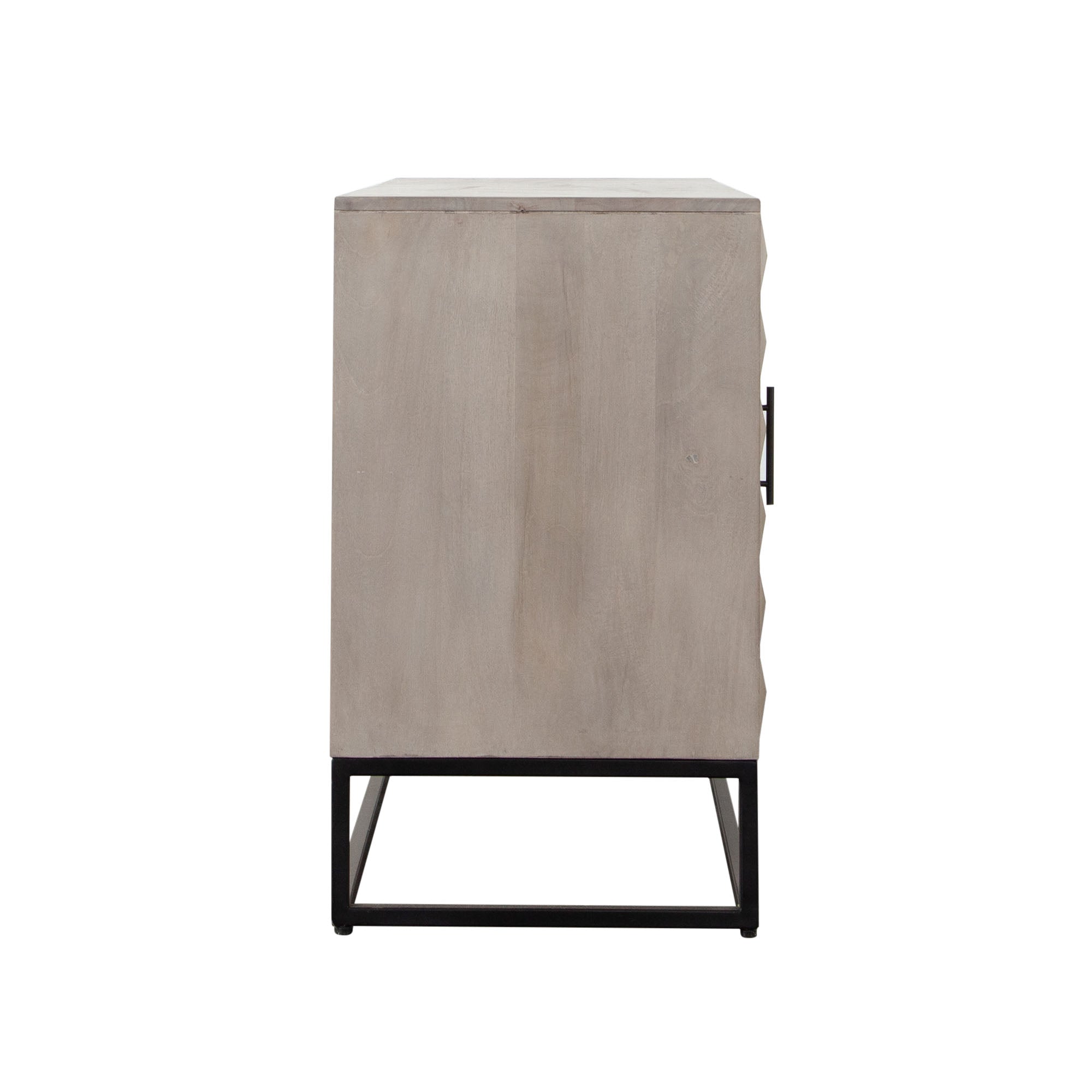 Madera 3-Drawer/2-Door Solid Wood Dresser in Ash Finish w/ Black Metal Finished Legs by Diamond Sofa
