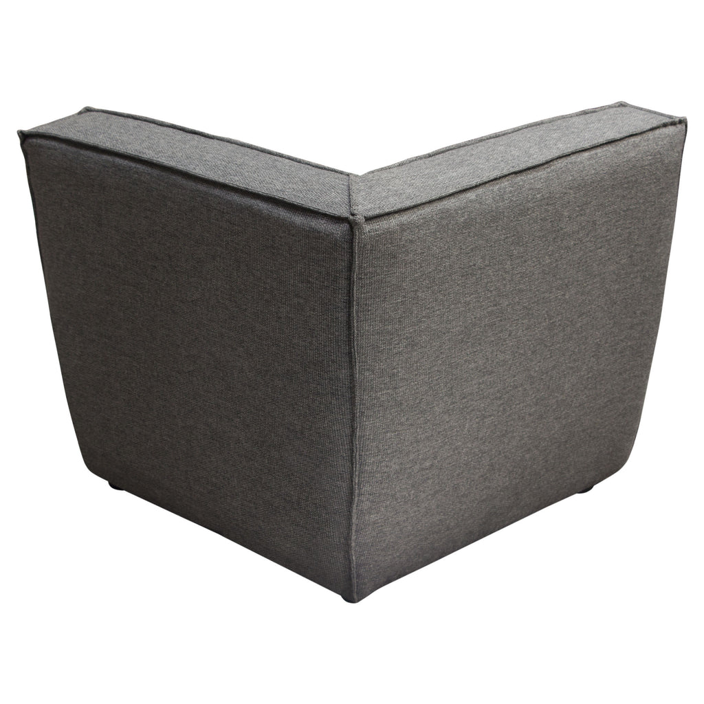 Marshall 3PC Corner Modular Sectional w/ Scooped Seat in Grey Fabric by Diamond Sofa