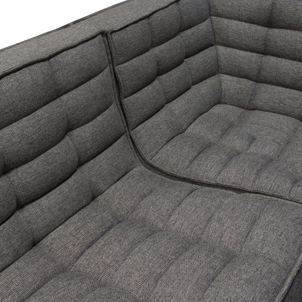 Marshall 3PC Corner Modular Sectional w/ Scooped Seat in Grey Fabric by Diamond Sofa - styled in a staged room by Center Stage Home Design