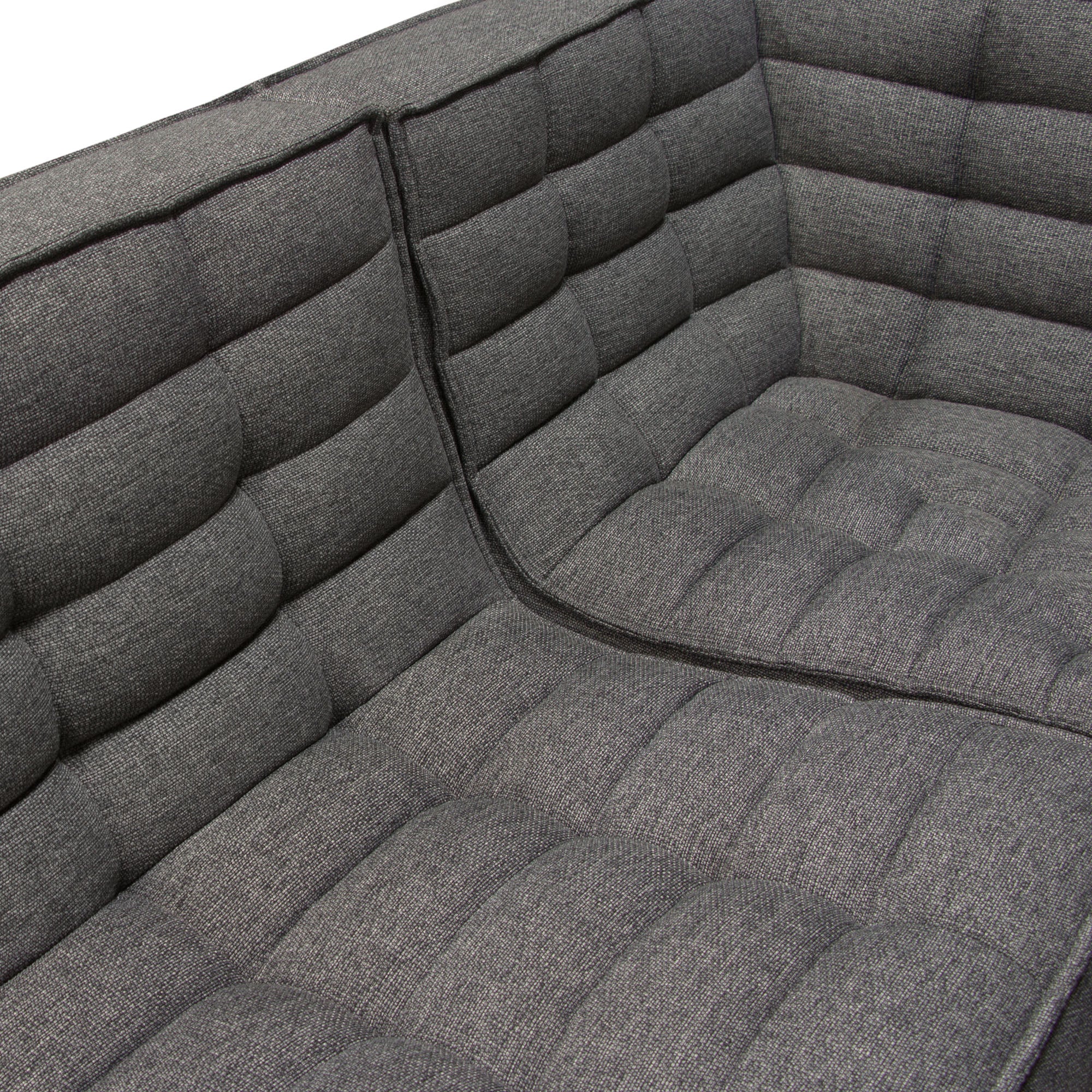 Marshall 3PC Corner Modular Sectional w/ Scooped Seat in Grey Fabric by Diamond Sofa - styled in a staged room by Center Stage Home Design