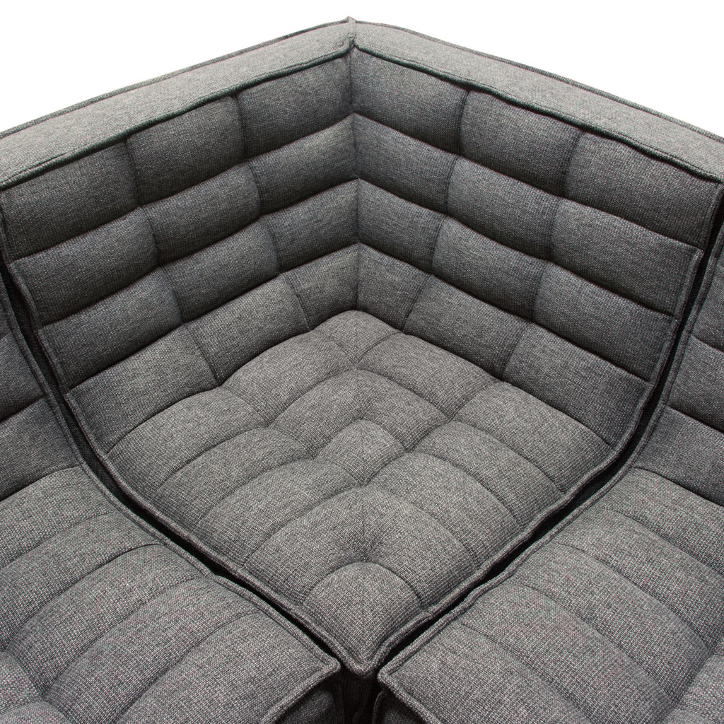 Marshall 5PC Corner Modular Sectional w/ Scooped Seat in Grey Fabric by Diamond Sofa - styled in a staged room by Center Stage Home Design