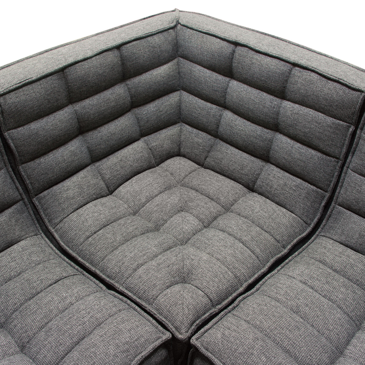 Marshall 5PC Corner Modular Sectional w/ Scooped Seat in Grey Fabric by Diamond Sofa - styled in a staged room by Center Stage Home Design