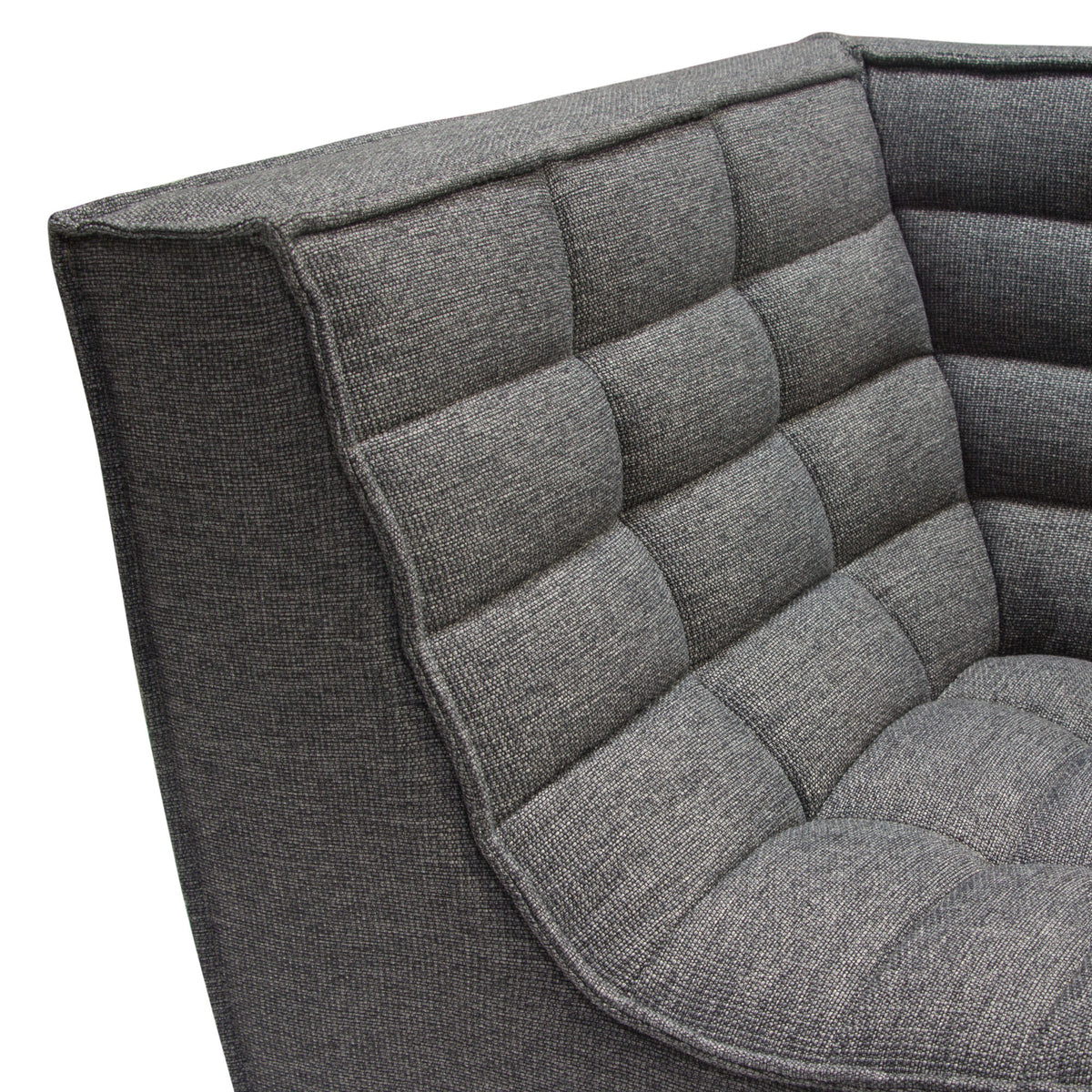 Marshall 5PC Corner Modular Sectional w/ Scooped Seat in Grey Fabric by Diamond Sofa - styled in a staged room by Center Stage Home Design