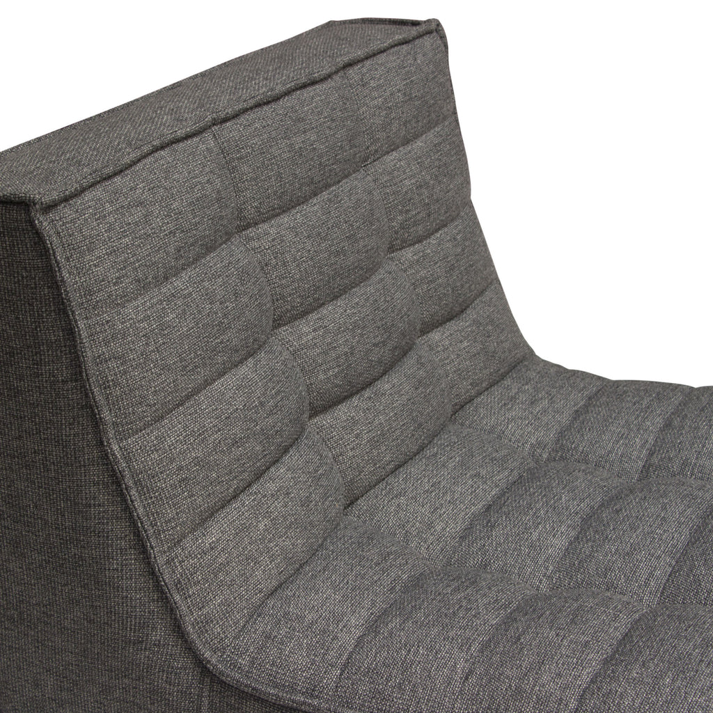 Marshall Scooped Seat Armless Chair in Grey Fabric by Diamond Sofa - styled in a staged room by Center Stage Home Design