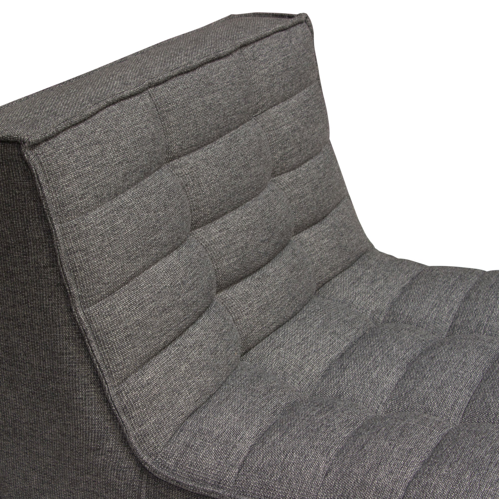 Marshall Scooped Seat Armless Chair in Grey Fabric by Diamond Sofa - styled in a staged room by Center Stage Home Design
