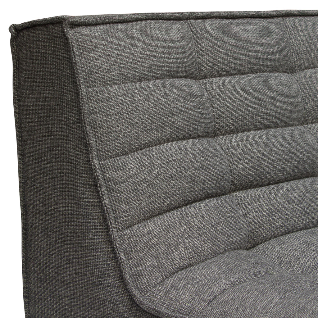 Marshall Scooped Seat Armless Chair in Grey Fabric by Diamond Sofa - styled in a staged room by Center Stage Home Design
