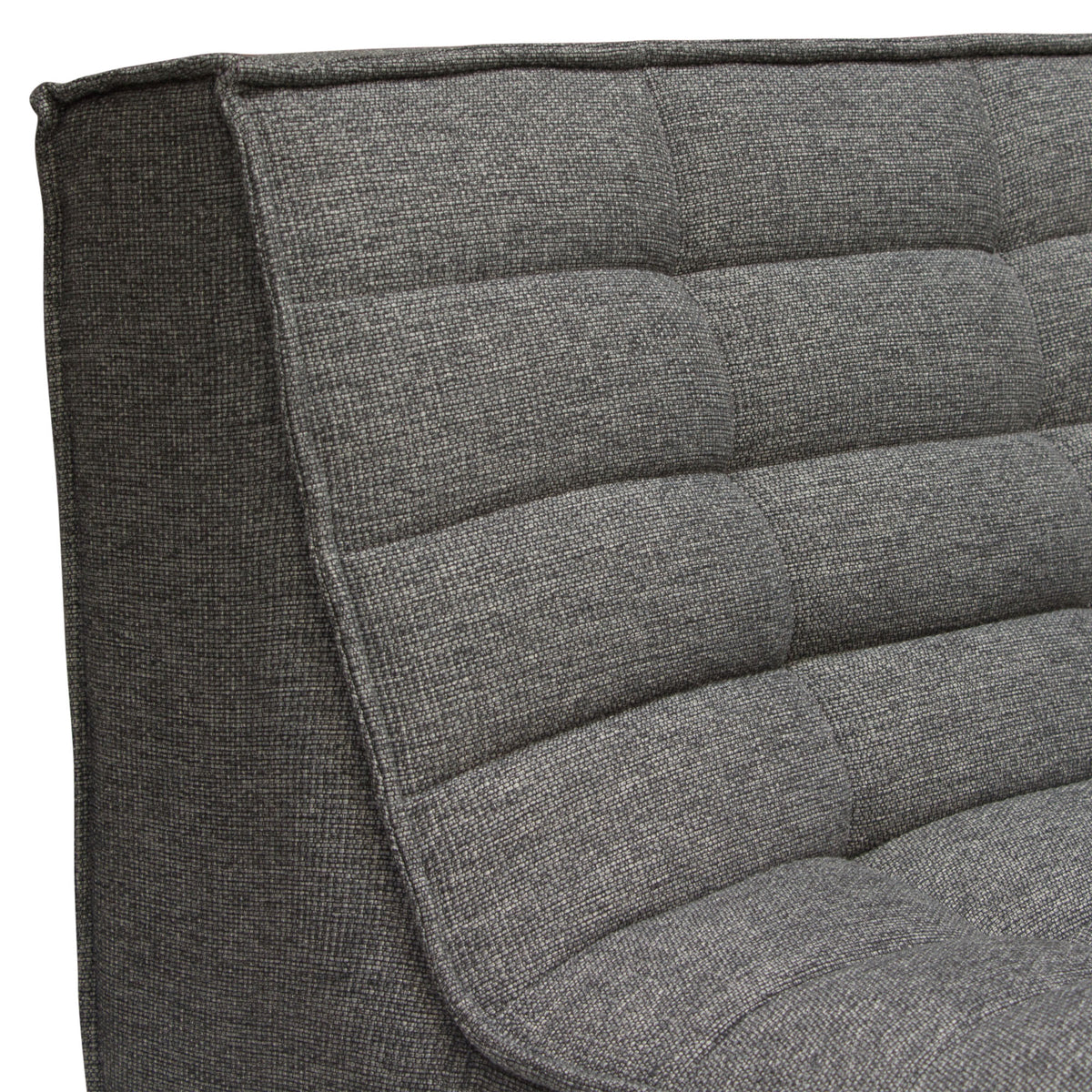 Marshall Scooped Seat Armless Chair in Grey Fabric by Diamond Sofa - styled in a staged room by Center Stage Home Design