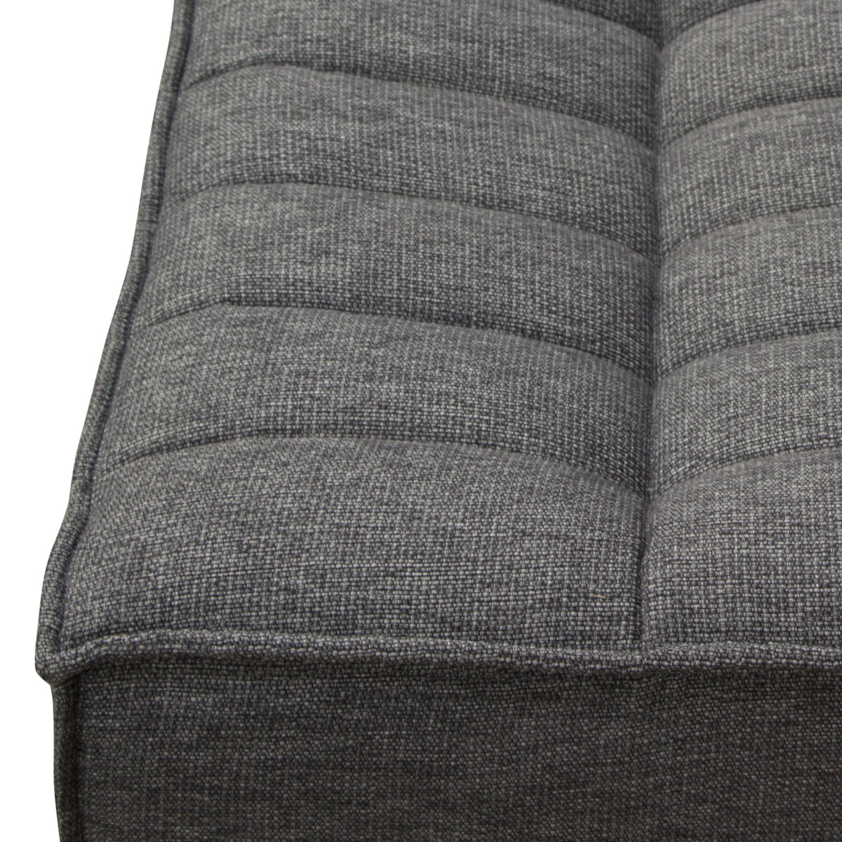 Marshall Scooped Seat Ottoman in Grey Fabric by Diamond Sofa - styled in a staged room by Center Stage Home Design